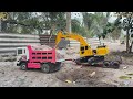 Rc Hyundai 5T Trailer And Rc Excavator Komatsu Work