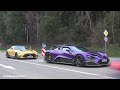 Cars Leaving NÜRBURGRING Tankstelle! LOUD ACCELERATIONS & DRIFTS -  Zenvo TSR-S, Tecnica, BMW M, AMG