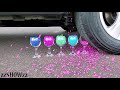 Experiment Car vs Glass Cups | Crushing Crunchy & Soft Things by Car