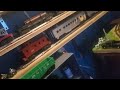 Tour of my 3x5 O guage train and HO slot car layout