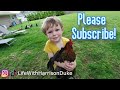 Picking up leaves with a HUGE mower bag! | Lawn Mower videos for kids | Fall Yard work