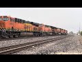 A Group Of Gevos Lead The BNSF MHOUDYT-29 Yesterday On A Rainy Afternoon