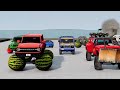 Cars Jumping into Mouth of Scary Sharks | Beamng Drive - Random Vehicles Total Destruction