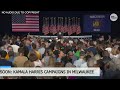 Watch: Kamala Harris makes first campaign stop in battleground state