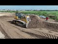 Part 15 Is Amazing Operator Dozer Shantui Pushing Sand, 10wheel Dump Truck Unloading Sand