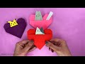 How to make ORIGAMI HEART [origami heart pocket with origami cat, rabbit and Pikachu]