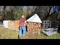 Firewood IBC totes and making rain caps!