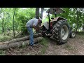 Skidding Logs From Deep in The Woods with a Farmtrac 60