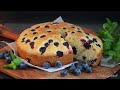 Blueberry tea cake - Simple blueberry cake recipe - Moist cake with berries - طريقة عمل كيك التوت