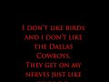I hate birds and the Dallas Cowboys, part 1
