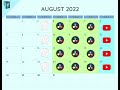 Upload Schedule for August 2022