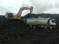 KOMATSU PC-850 VS marcedez-benz AROCS 4845 & Scania P410 HT