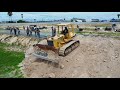 Huge Size PROJECT! Filling operation By Bulldozer KOMATSU D58-E WITH DUMP TRUCK 5TON, Mix Video