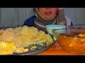 Eating vegetable rice || Chicken Curry || Raita || Asmr Mukbang