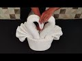 Kissing Swan Towel art | Swan towel folding