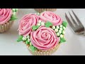 Mini Rose Flower Cupcake - Piping Technique Tutorial