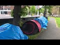 Refugees chilling at the canal waiting for new accommodation#ireland #live #dublin #viral