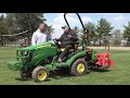 Gardening For Profit.   John Deere 1025R Tractor Maschio Tiller