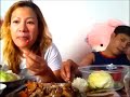 EATING FRESH CABBAGE 🥬 FRIED EGGPLANT 🍆,PORK RIBS ADOBO,PORK BAGOONG.#mukbang
