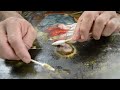 How old paintings are professionally restored, removing Old Yellow Varnish from a 17th Century