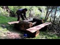 How to build a rustic Log Picnic Table