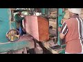 large mahogany sawmill raw material 60 cm wide. Indonesian Mahogany sawing