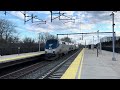 Amtrak extra 85, towing 50th anniversary unit 46 to Boston passes Route 128