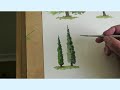 How to paint Scottish  trees in watercolour for complete beginners