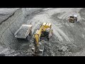 Caterpillar 6015B Excavator Loading Caterpillar Dumpers - Sotiriadis Mining Works - 4k