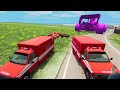 Big and Small F1 Race Cars vs Rails with Portal Trap - BeamNG.Drive #46