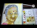 Watercolor painting of an old indian granny portrait | #watercolorpainting