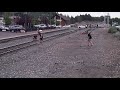 MAN JUMPS IN FRONT OF TRAIN! CLOSE CALL