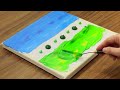 How To Paint a Waterfall That Falls Out Of The Frame｜Easy Acrylic Painting Technique｜Satisfying 1379