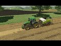 FarmingSimulator2022 Prasowanie słomy John Deere 7350r2gen & Claas Rolant455 w akcji