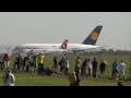 AIRBUS A380-841 LUFTHANSA - low pass, landing, take-off RWY24 at Prague Ruzyne LKPR