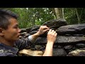 Build Stone Cabins, Bushcraft Shelters to SURVIVE 10 DAYS. Take Honey and Cook. ASMR Camping