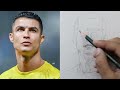 How to draw Cristiano Ronaldo Step by step using Loomis Method