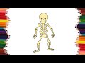 como dibujar un esqueleto paso a paso | Dibujos fáciles