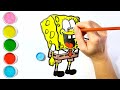 Drawing and coloring SpongeBob characters | Drawing Spongebob easily| Drawing for kids