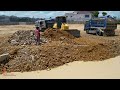 The Best Ultimate Project Full Processing DR51PX BULLDOZER Cutting Slope In Water With Dump Trucks