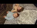 Making the bed with two kids