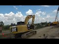 Unexpected​ Excavator Sink Deep Mud Amazing Getting Stuck In Pull Out Truck Crane Caterpillar 320D