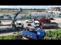 Dangerous 5Ton Dump Trucks Fails Accident And Heavy Recovery By 2 Cranes Successful