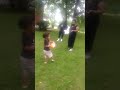 playing catch with my 2nd cousin and my brother and sister at my family reunion picnic 😂😂
