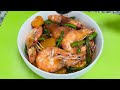 Delicious Vegetables And Shrimp Cooked In Coconut Milk (Ginataang Sitaw-Kalabasa)