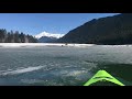 Kayaking A Frozen Baker Lake, Washington State