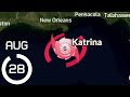 The track of Hurricane Katrina