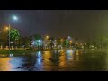 Heavy Rain in a Rainy Night Under Cozy Lights - Natural ASMR Rain Sounds Great for Deep Sleep