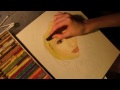 Time Lapse Chalk Pastel Drawing - woman with scarf