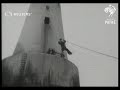 ENGLAND: Change of lighthouse crew for Bishop Rock lighthouse (1935)